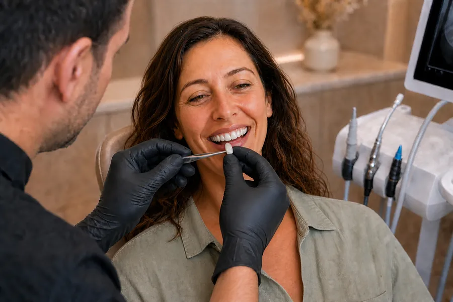 Essayage des facettes définitives